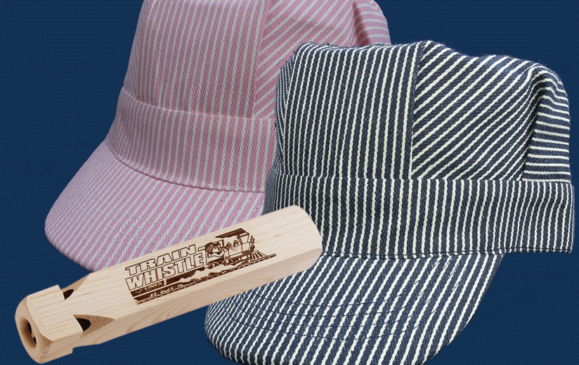Pink and black striped hats